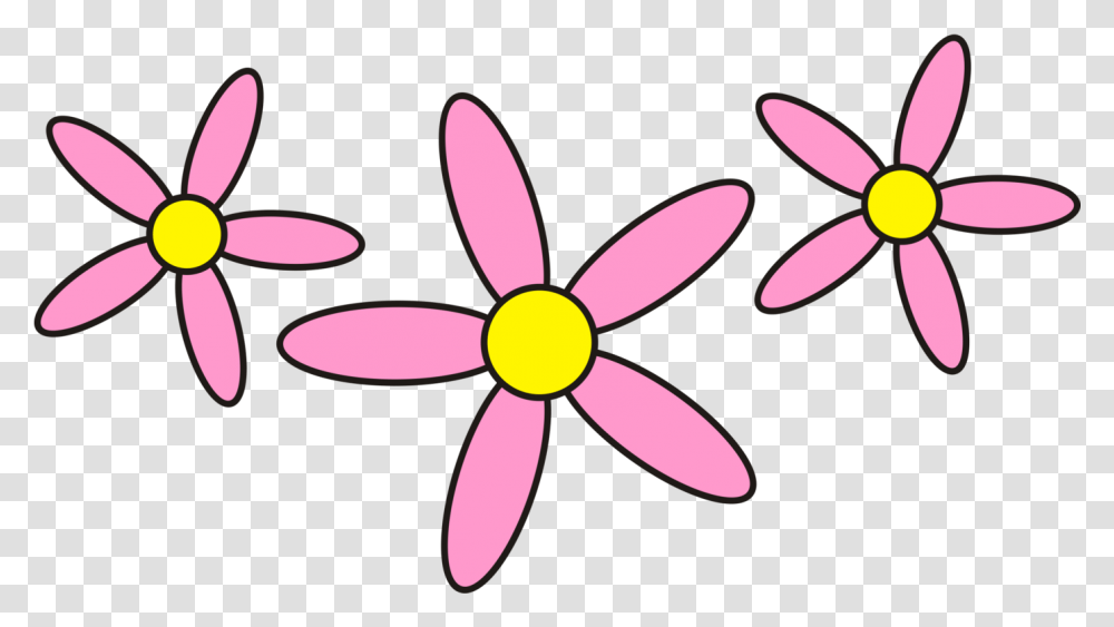 All Photo Clipart Pink Flowers Clipart Pink Yellow Cartoon Flower, Graphics, Floral Design, Pattern, Daisy Transparent Png