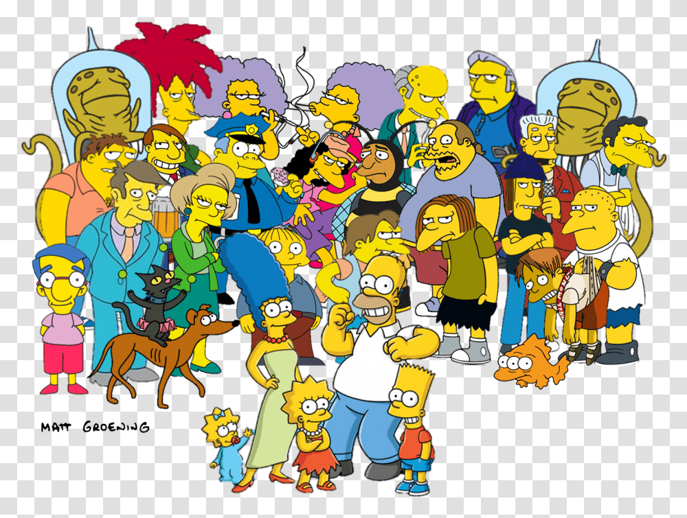 All The Characters Of The Simpsons, Person, Crowd Transparent Png