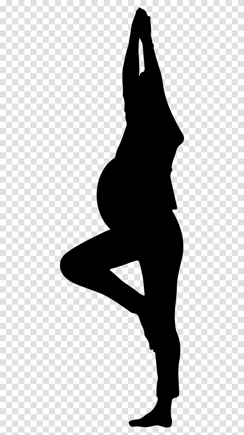 All Trimesters Welcome Mix Of Stretch Strength Breath Pregnant Woman Yoga Silhouette, Gray, World Of Warcraft Transparent Png
