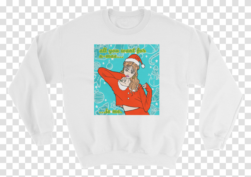 All You Want Christmas Sweater - Peachbrain Respect The Locals Shark, Clothing, Apparel, Sweatshirt, Sleeve Transparent Png