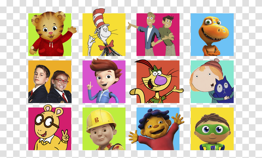 All Your Favorite Characters From Pbs Kids, Person, Doll, Toy, Helmet Transparent Png