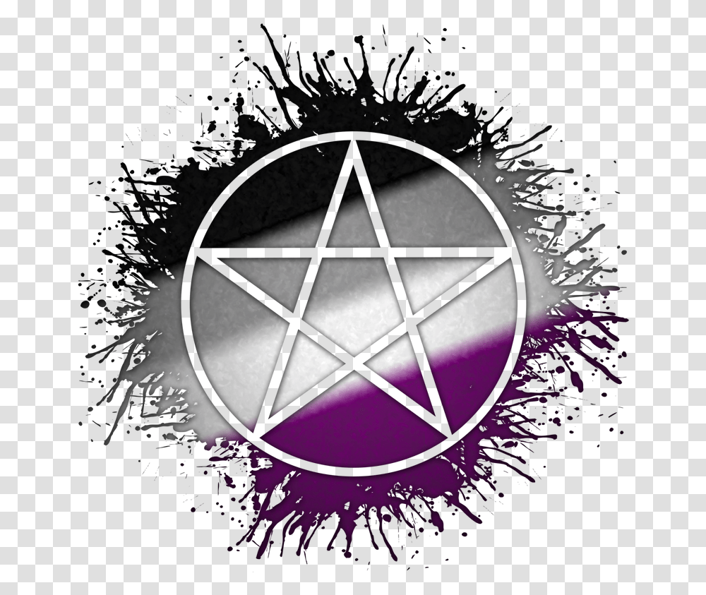 Allah Symbol Silhouetted Out Of Asexual Flag Paint Rainbow Atheist Symbol, Star Symbol, Lamp, Triangle, Modern Art Transparent Png