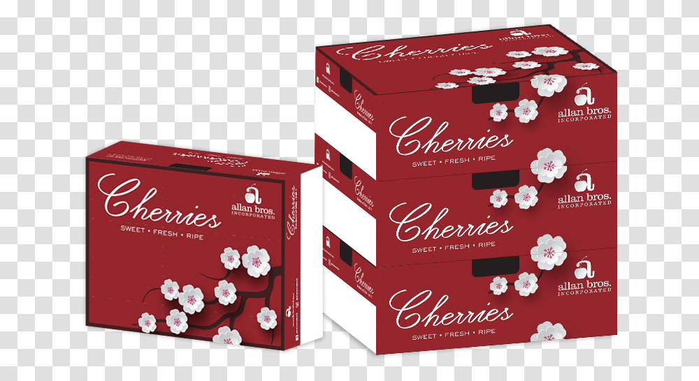 Allan Bros Cherry, Box, Carton, Cardboard, Food Transparent Png