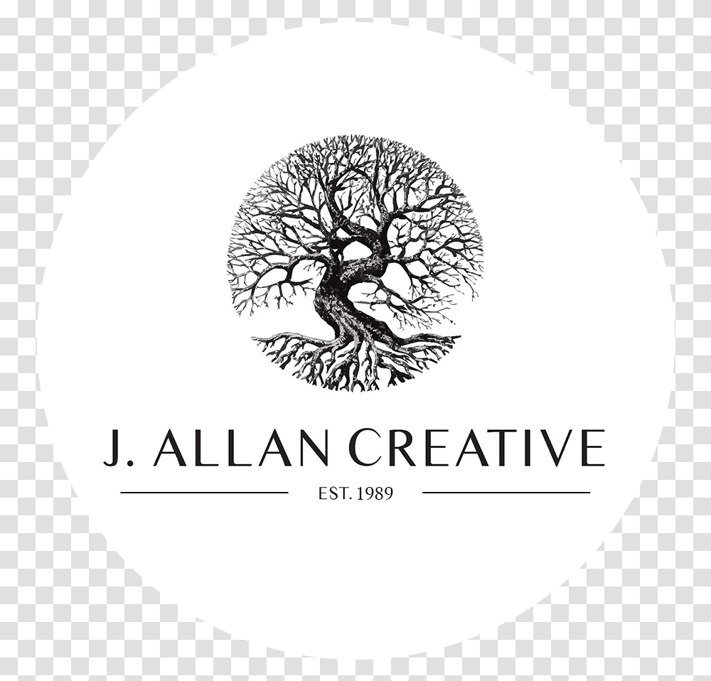 Allan Creative Logo With Text Circle Tattoo, Trademark, Plant, Badge Transparent Png