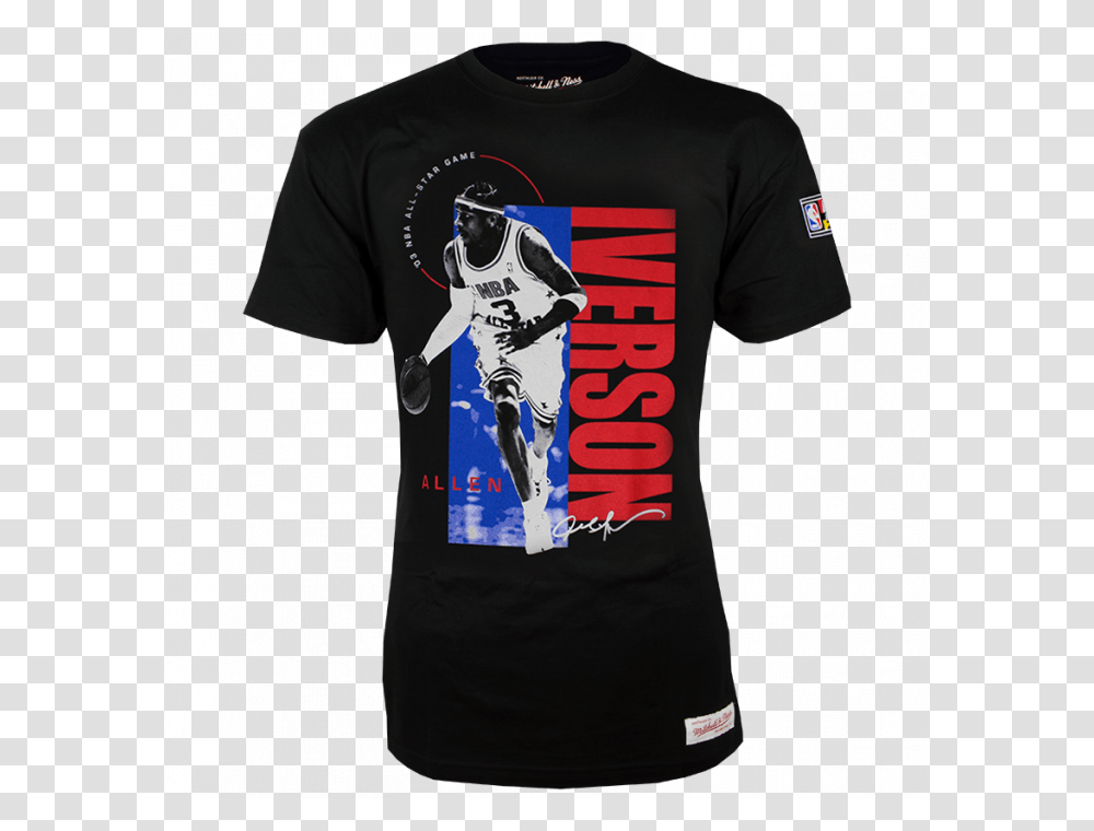 Allen Iverson All Star Mitchell Ness Photo Real T Shirt, Apparel, T-Shirt, Person Transparent Png