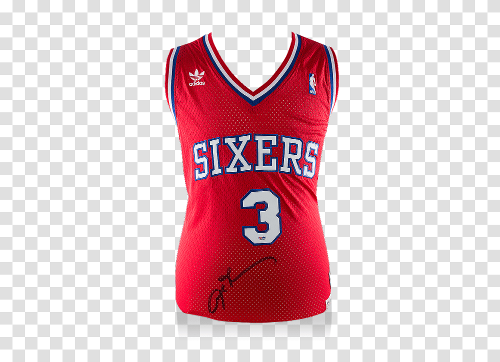 Allen Iverson Front Signed Philadelphia Jersey, Apparel, Shirt Transparent Png