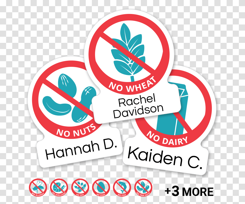 Allergy Labels With Icons For Peanuts Nuts Dairy Allergy Labels, Logo, Trademark Transparent Png