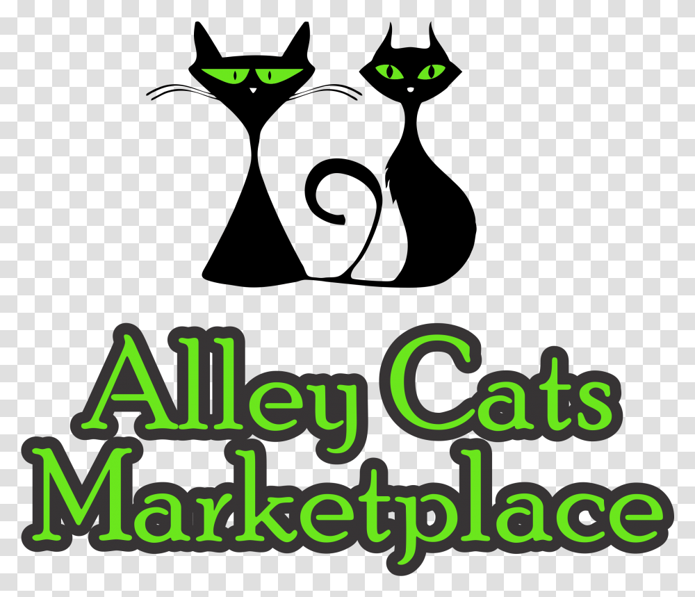 Alley Cats Marketplace New Philadelphia's Downtown Alley Cats Marketplace, Text, Alphabet, Light, Neon Transparent Png