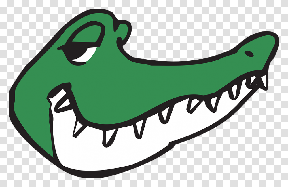 Alligator Head Smile Seductive Teeth Reptile Simple Cartoon Crocodile Head, Mouth, Lip, Animal, Axe Transparent Png