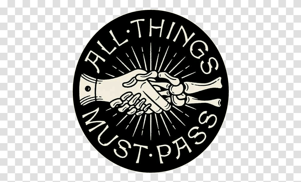 Allthings Mustpass Death Handshake Skeleton Shaking Hands Skeleton Logo, Poster, Advertisement, Washing, Coin Transparent Png