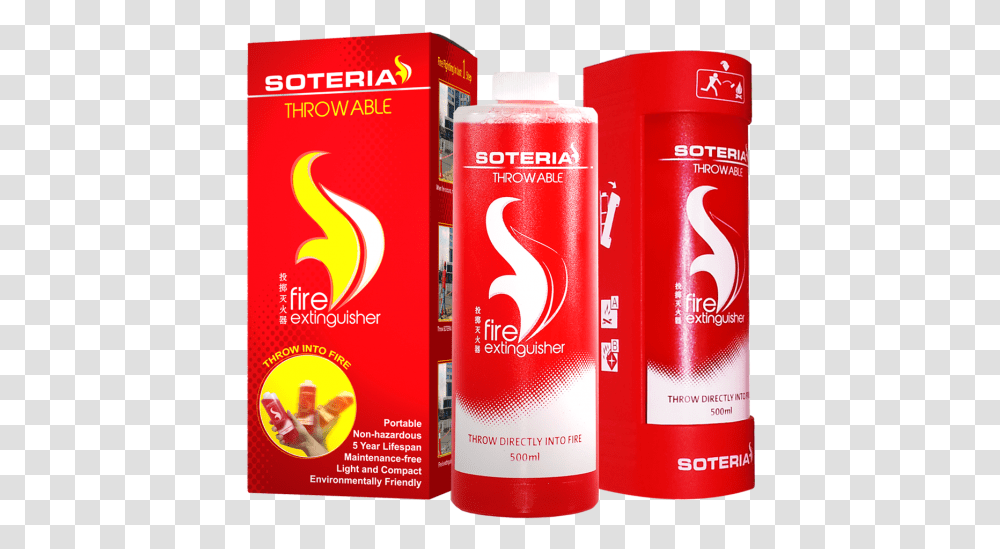 Allthree Soteria Fire Extinguisher, Can, Spray Can, Ketchup, Food Transparent Png