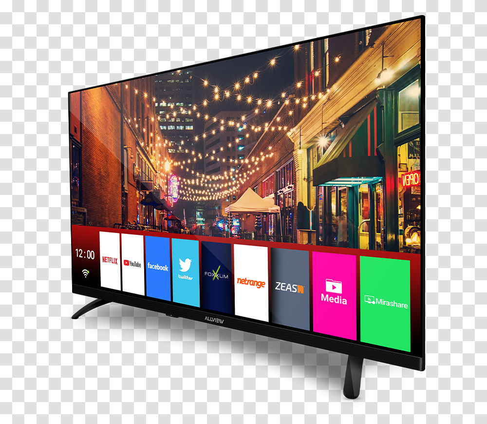 Allview Smart Tv Edgeless Netflix Tv With Netflix, Monitor, Screen, Electronics, Display Transparent Png
