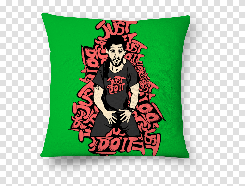 Almofada Just Do It Shia Labeouf De Fagner A Cushion, Pillow, Poster, Advertisement, Person Transparent Png