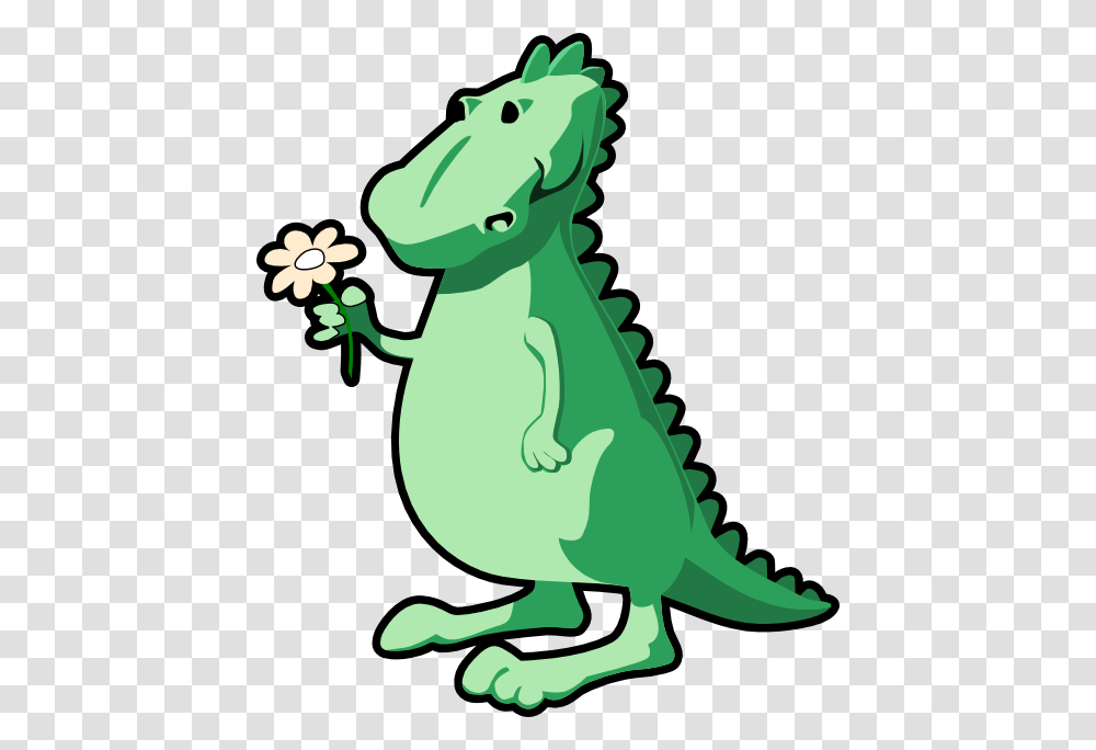 Almond Clipart Dinosaur With Flower, Reptile, Animal, Crocodile, Alligator Transparent Png
