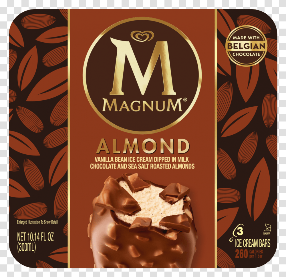 Almond Ice Cream Bar Magnum Ice Cream Dark Chocolate, Advertisement, Poster, Flyer, Paper Transparent Png