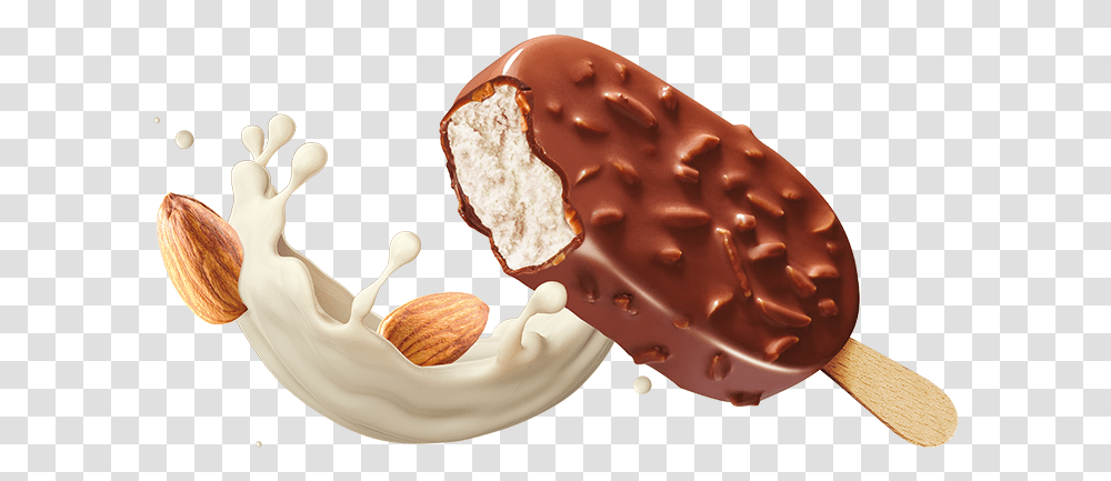 Almond Ice Cream Stick, Dessert, Food, Creme, Whipped Cream Transparent Png
