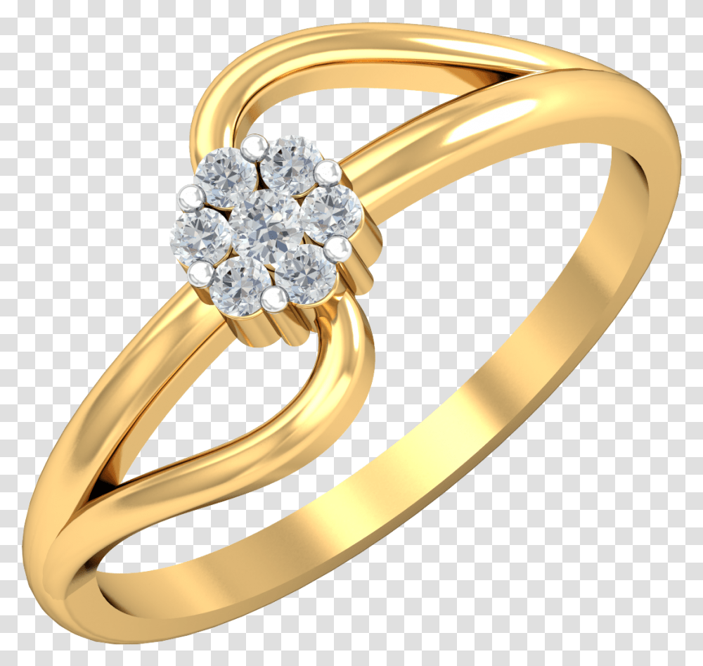 Almost A Solitaire Ring Pressure Setting Rings Solitaire Look, Jewelry, Accessories, Accessory, Gold Transparent Png