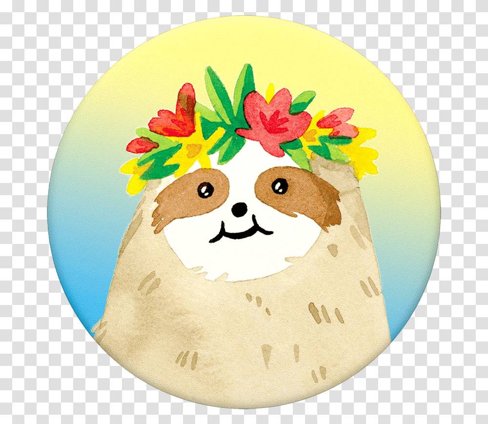 Aloha Sloth Gradient Popsocket, Snowman, Outdoors, Nature, Applique Transparent Png