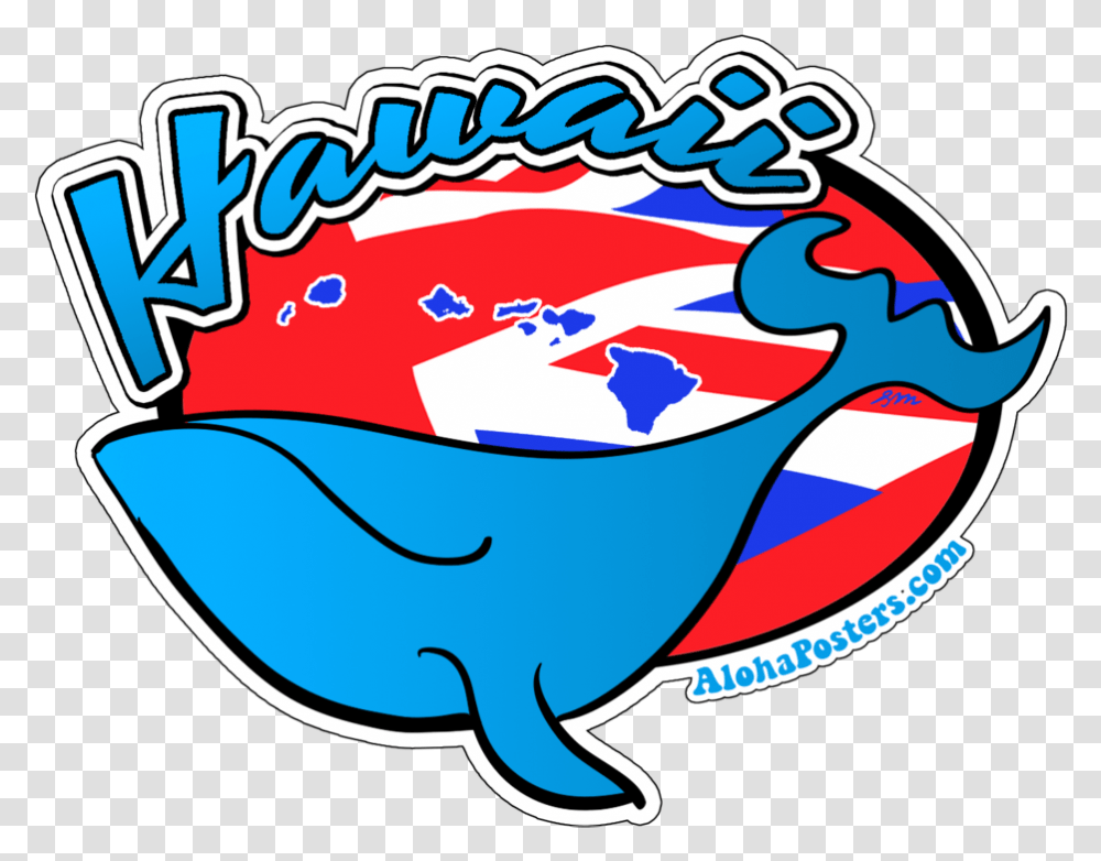 Alohaposters Hawaii Whale Sticker, Label, Sea Life, Animal Transparent Png