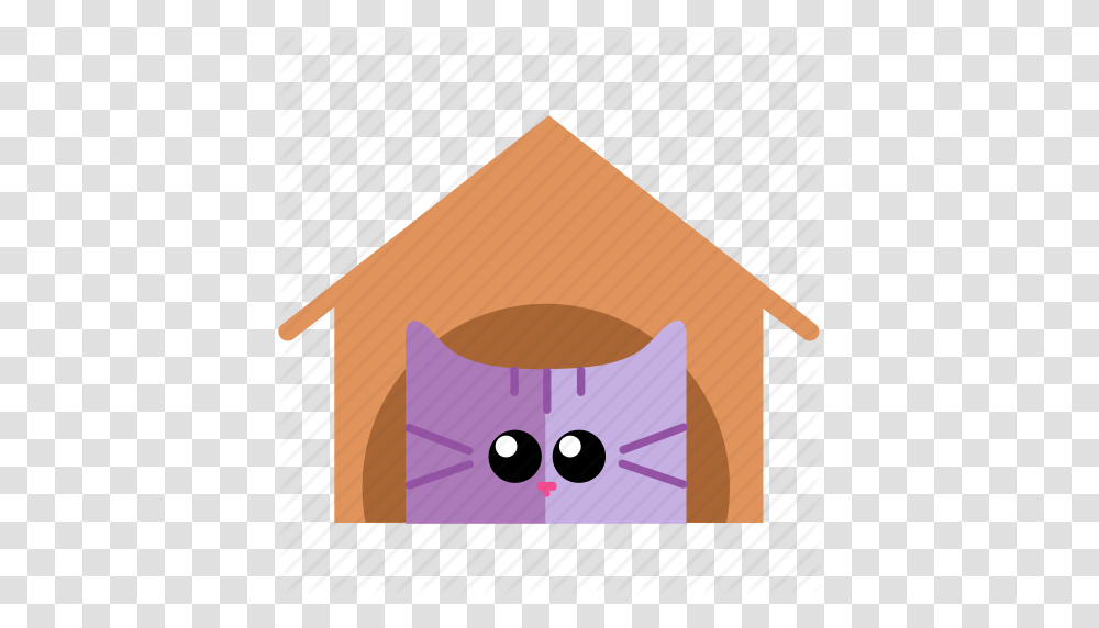 Alone Cat Cute Face Home House Icon, Cardboard, Outdoors, Carton, Box Transparent Png