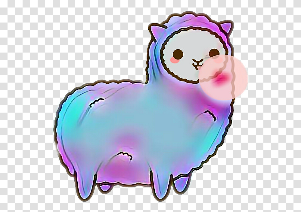 Alpaca Kawaii Cute Bubblegum, Pattern, Purple Transparent Png