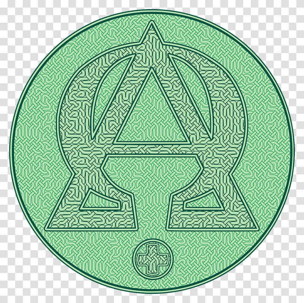 Alpha And Omega Green Circle Version Emblem, Logo, Trademark, Badge Transparent Png