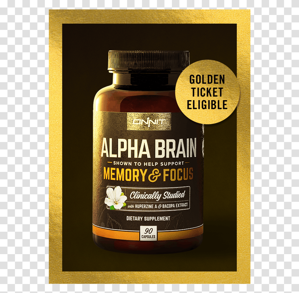Alpha Brain Caffeine, Beer, Medication, Label Transparent Png