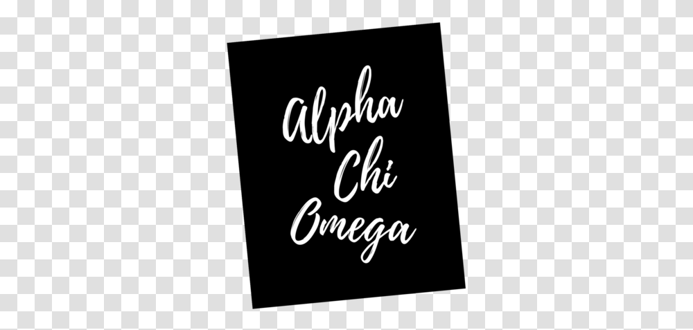 Alpha Chi Omega Sign Black Amp White Canvas Panel With Calligraphy, Handwriting, Alphabet, Label Transparent Png