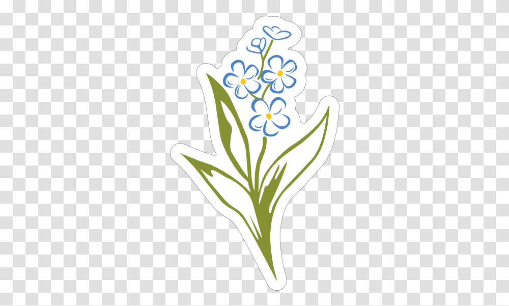 Alpha Phi Forget Me Not Flower Sticker Iris, Plant, Blossom, Anther, Daisy Transparent Png