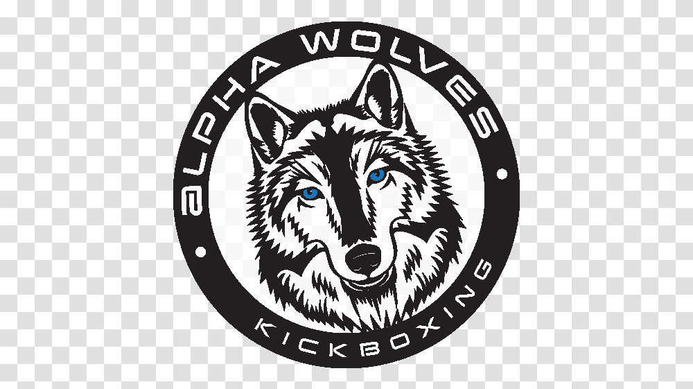 Alpha Wolvescirclelogoblack Alpha Wolves Kickboxing Wolf In A Circle, Symbol, Trademark, Mammal, Animal Transparent Png