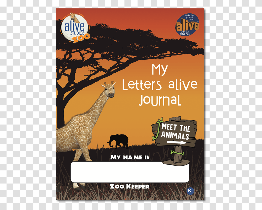 Alphabet Letters Activity Book With 3d Ar Animals Letter, Giraffe, Wildlife, Mammal, Advertisement Transparent Png