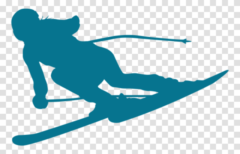 Alpine Skiing Winter Sport Vector Female Ski Silhouette, Outdoors, Nature, Animal, Water Transparent Png