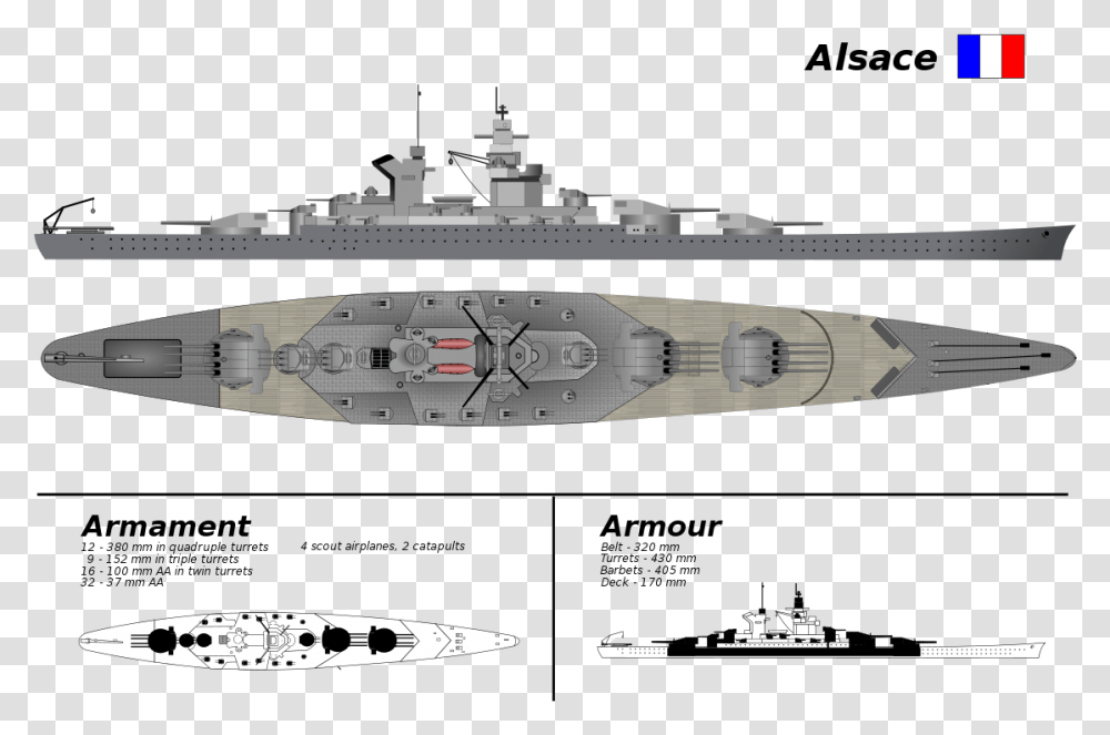 Alsace Battleship, Vehicle, Transportation, Navy, Military Transparent Png