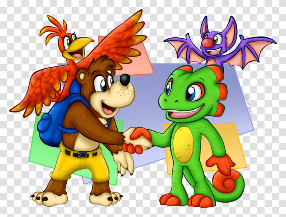 Also Here Is Some Fan Art Yooka Laylee Meets Banjo Kazooie, Toy, Crowd, Photography Transparent Png