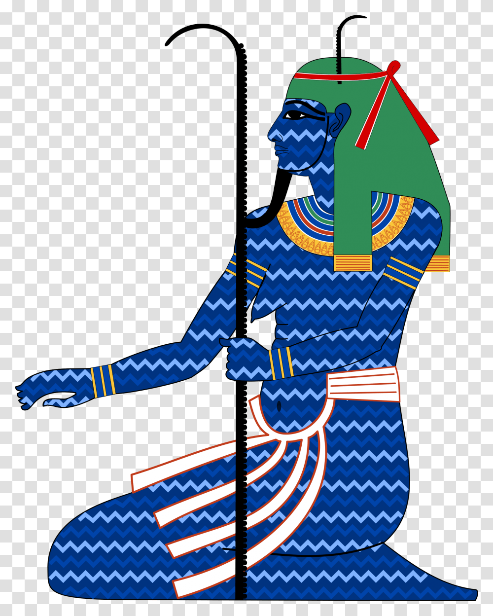 Also Look At The Blue Wavy Lines Nun Egyptian God, Person, Human Transparent Png