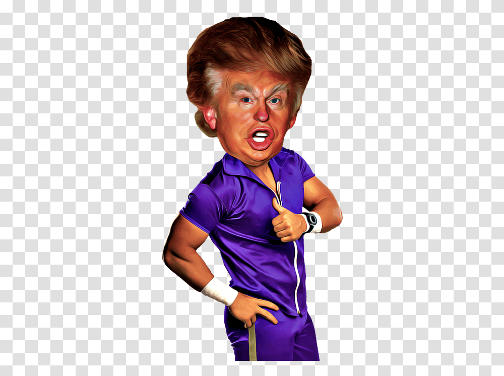 Alt Donald Trump Cartoon Funny Looking Donald Trump, Person, Sport, Face, Ping Pong Transparent Png
