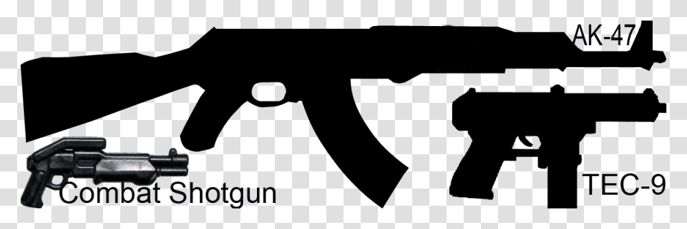 Alt Text Trigger Ak 47 Siyah Beyaz, Gun, Weapon, Weaponry, Silhouette Transparent Png