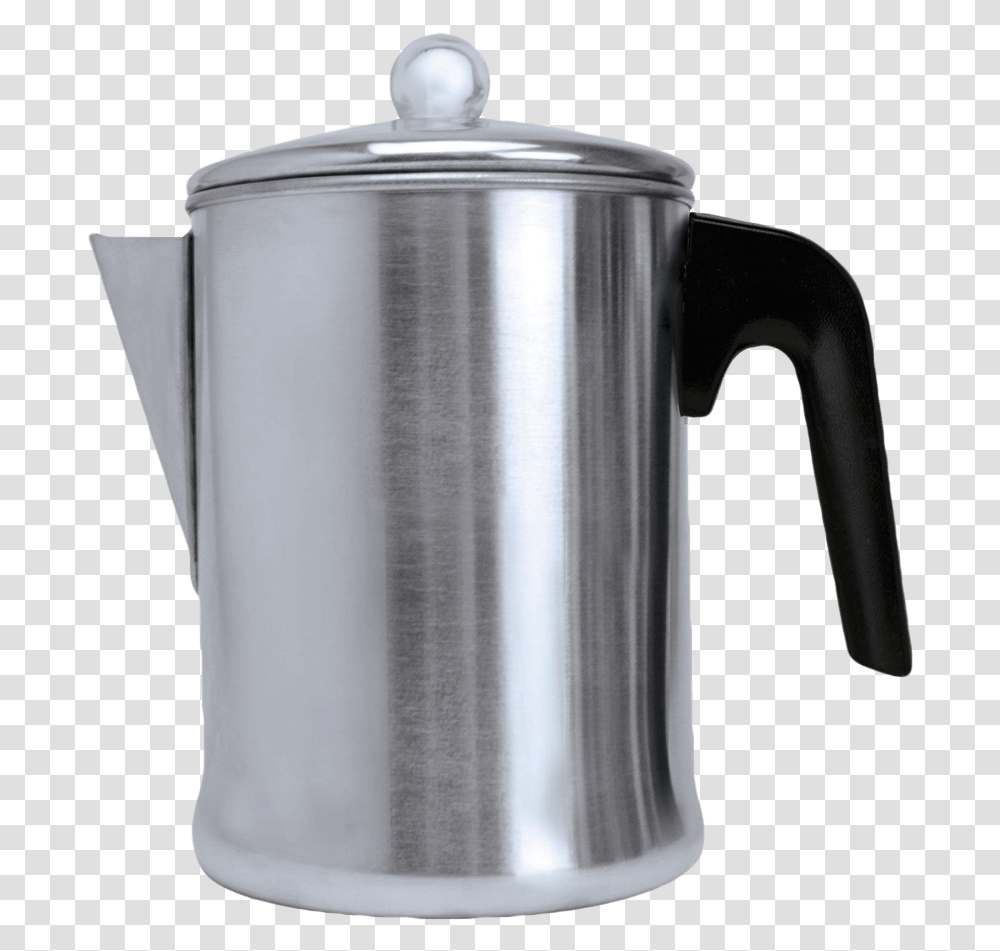 Aluminum Percolator 9 Cup Side View Stovetop Coffee Pot, Jug, Kettle, Shaker, Bottle Transparent Png