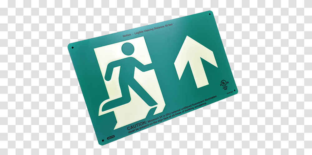 Aluminum Rm Straight Thru 50 Ft Visibility Fire Exit Signs, Road Sign Transparent Png