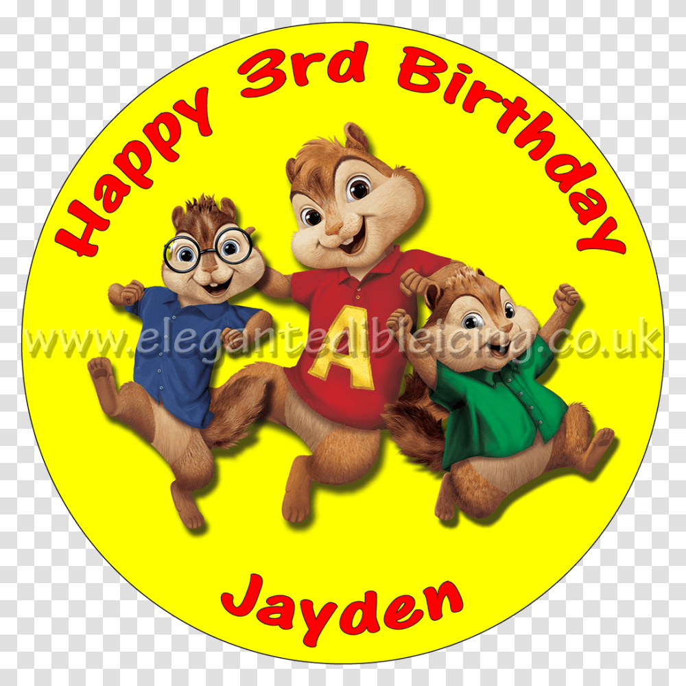Alvin And The Chipmunks Personalised Cake Topper Alvin And The Chipmunks Render, Logo, Label Transparent Png