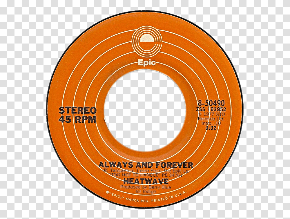 Always And Forever By Heatwave Us Vinyl Single Dollar Emoticon, Label, Number Transparent Png