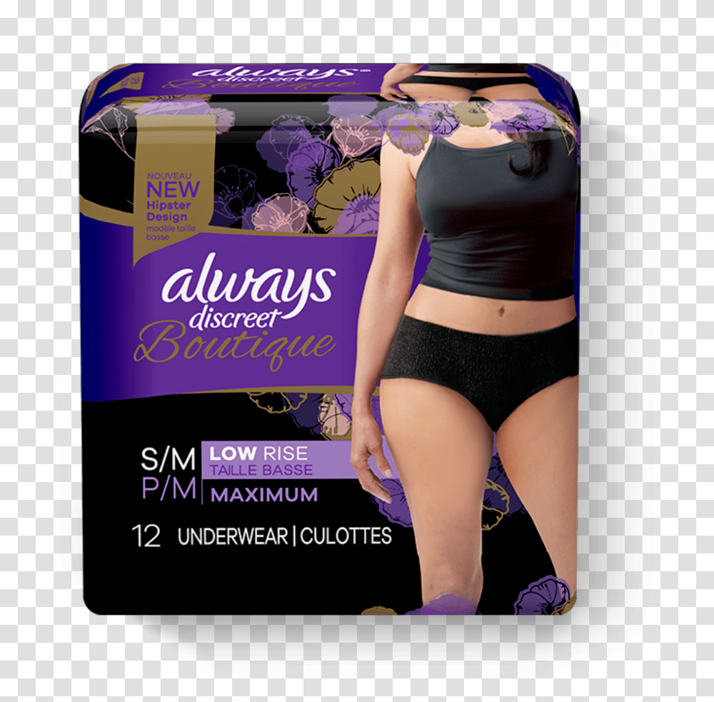 Always Discreet Boutique Incontinence Always Pads, Lingerie, Underwear, Clothing, Apparel Transparent Png