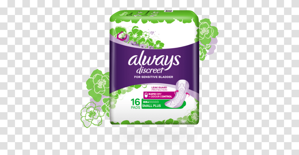 Always Discreet Pads Always Pads, Plant, Food, Label, Text Transparent Png