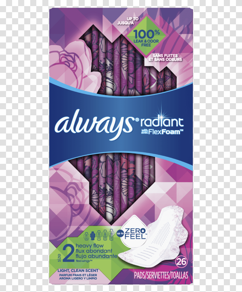Always Radiant Pad Heavy Always Radiant Pads Size, Poster, Advertisement, Flyer, Paper Transparent Png