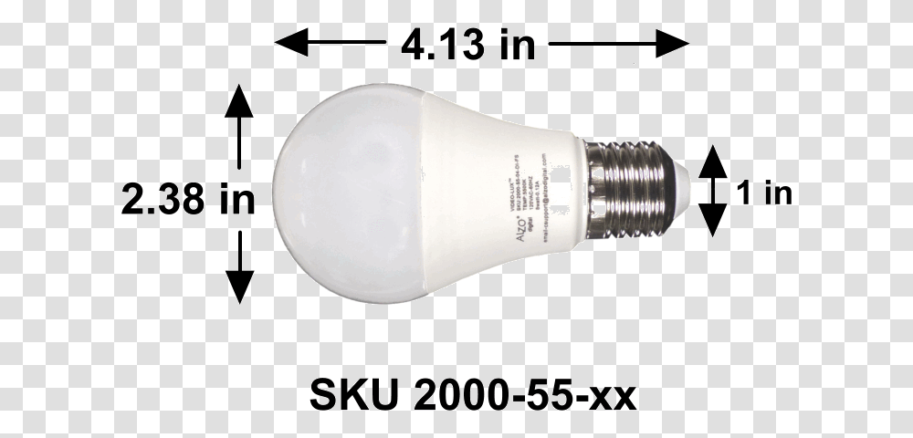 Alzo 8w Joyous Light Dimmable Led Full Spectrum Light Dimensions Of A Light Bulb, Lightbulb Transparent Png
