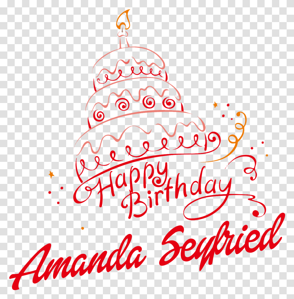 Amanda Seyfried Happy Birthday Vector Cake Name Roman Reigns Photo Birthday, Tree, Plant, Greeting Card Transparent Png