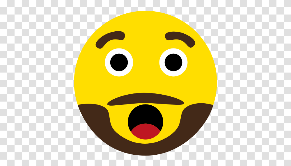 Amazed Beard Emoji Face Icon, Food, Plant, Pac Man, Halloween Transparent Png