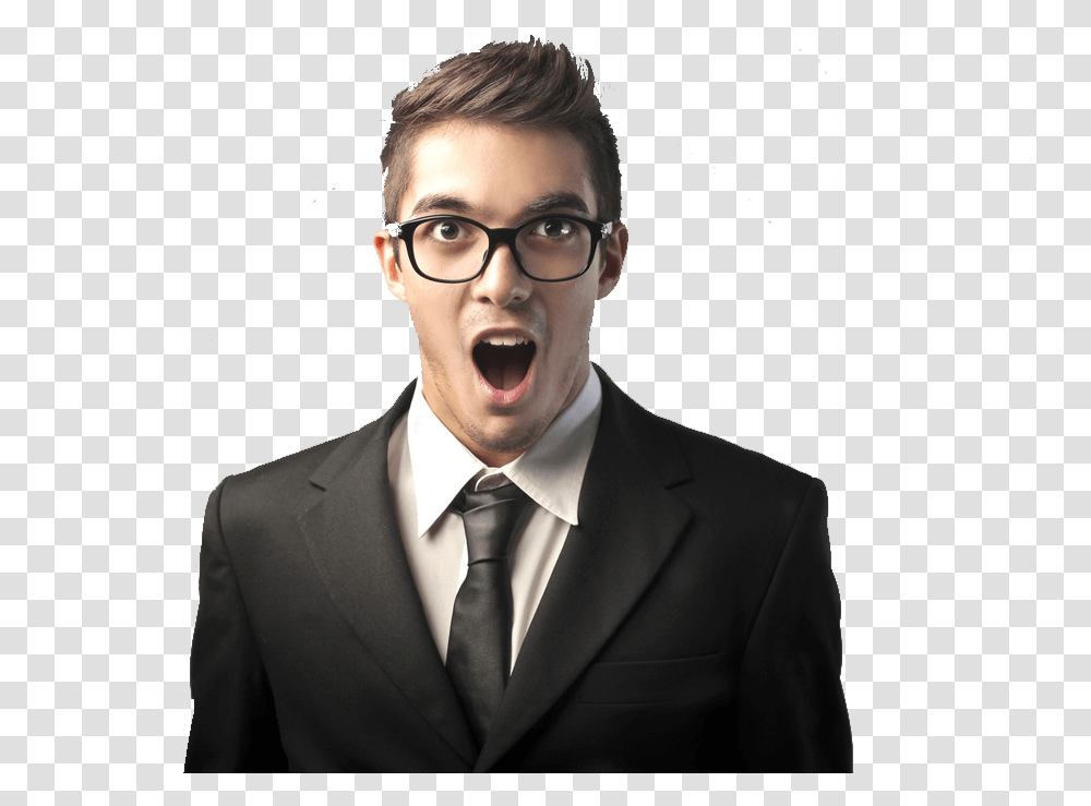 Amazed Man Thinking Man, Tie, Accessories, Suit, Overcoat Transparent Png