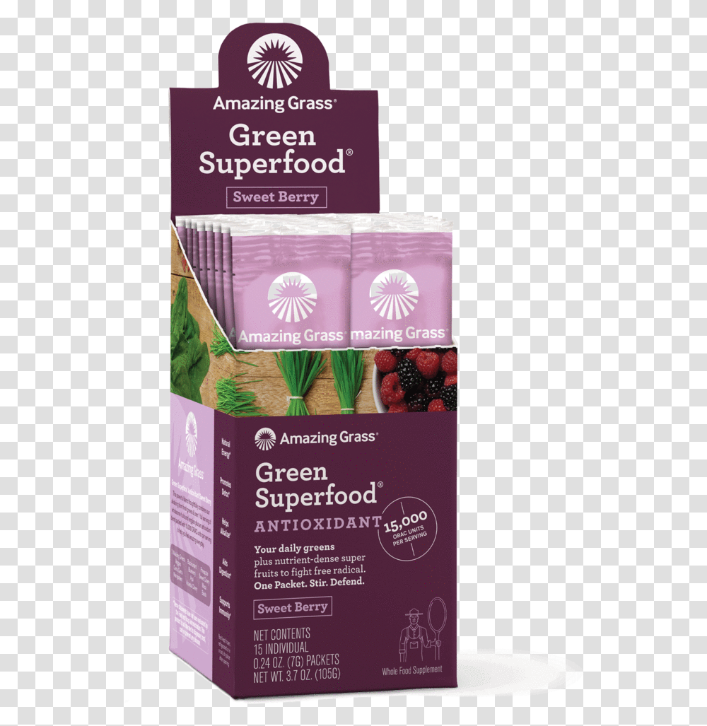 Amazing Grass Green Superfood Sweet Berry, Plant, Advertisement, Poster, Vegetable Transparent Png