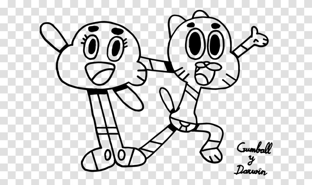 Amazing Gumball Coloring Pages Cartoon, Gray, World Of Warcraft Transparent Png